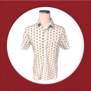 Kennington The Estate Men’s  with Blue and Red Sail Boats Sports Shirt S…